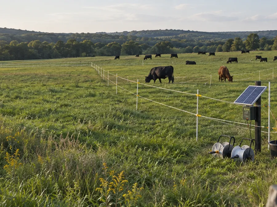 Representative rented pasture with existing perimeter and removable interior cattle fencing