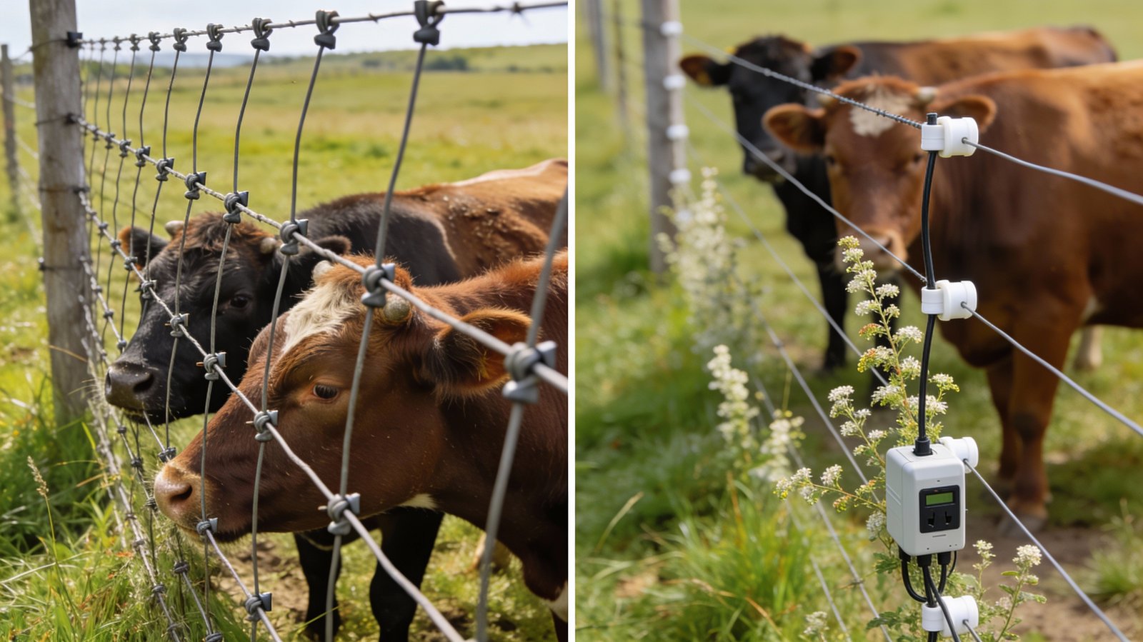 Side-by-side comparison of woven wire fence durability vs electric fence under cattle pressure