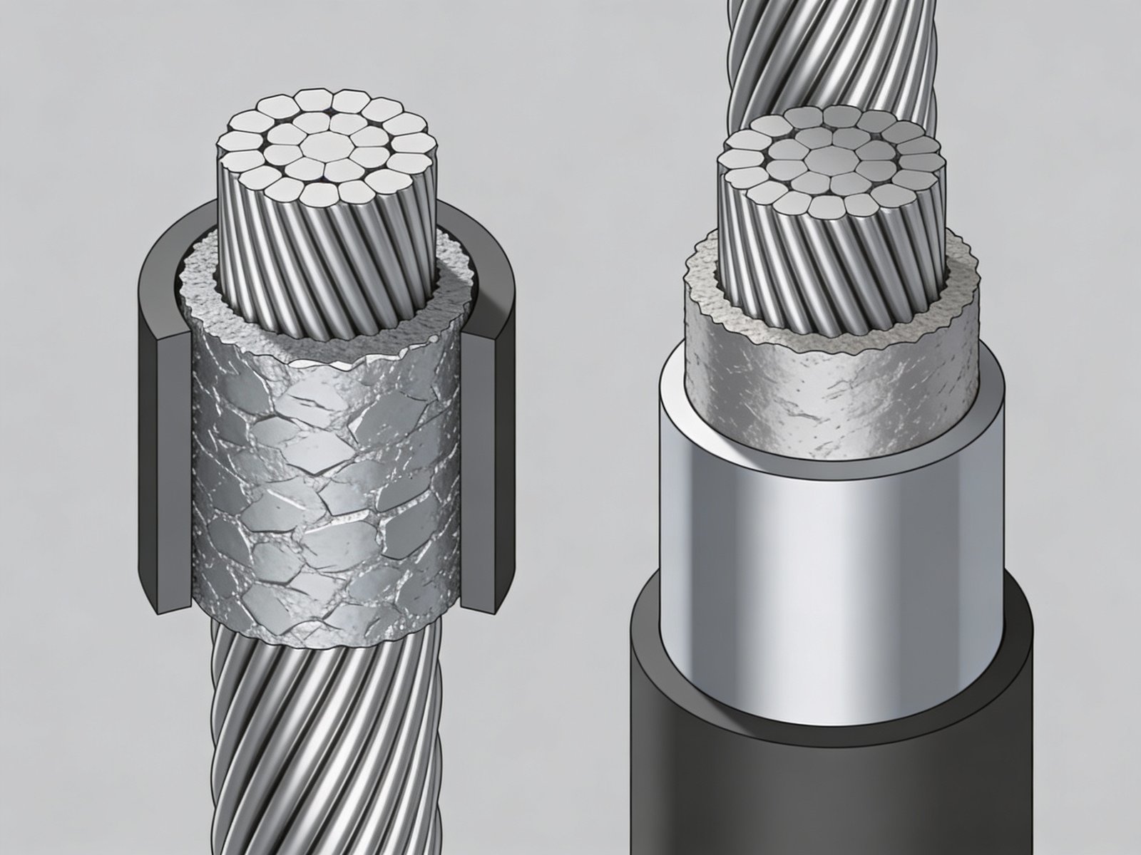 Comparison of galvanized and zinc-aluminum fence wire coatings affecting corrosion resistance