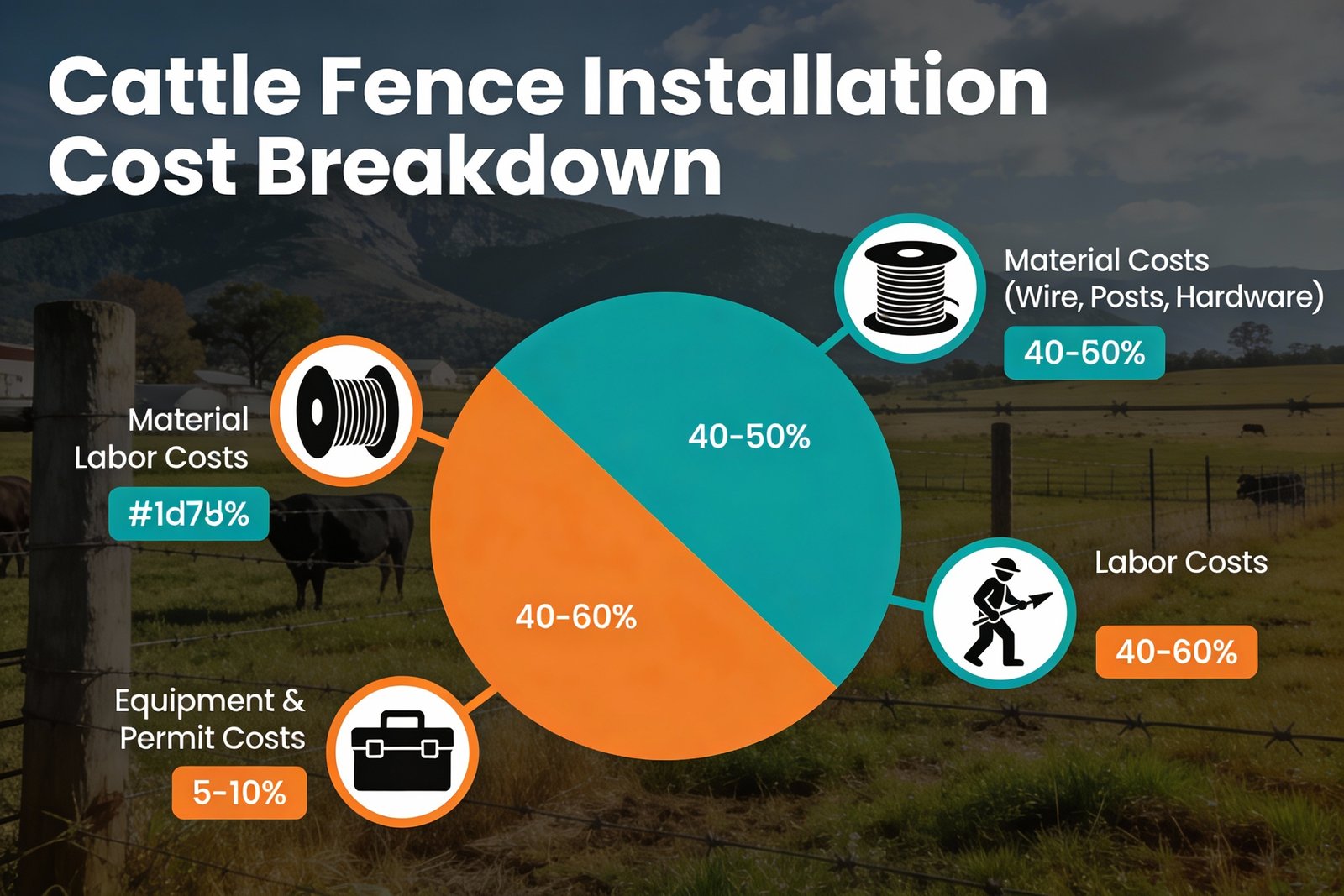 Cost breakdown for cattle fence installation