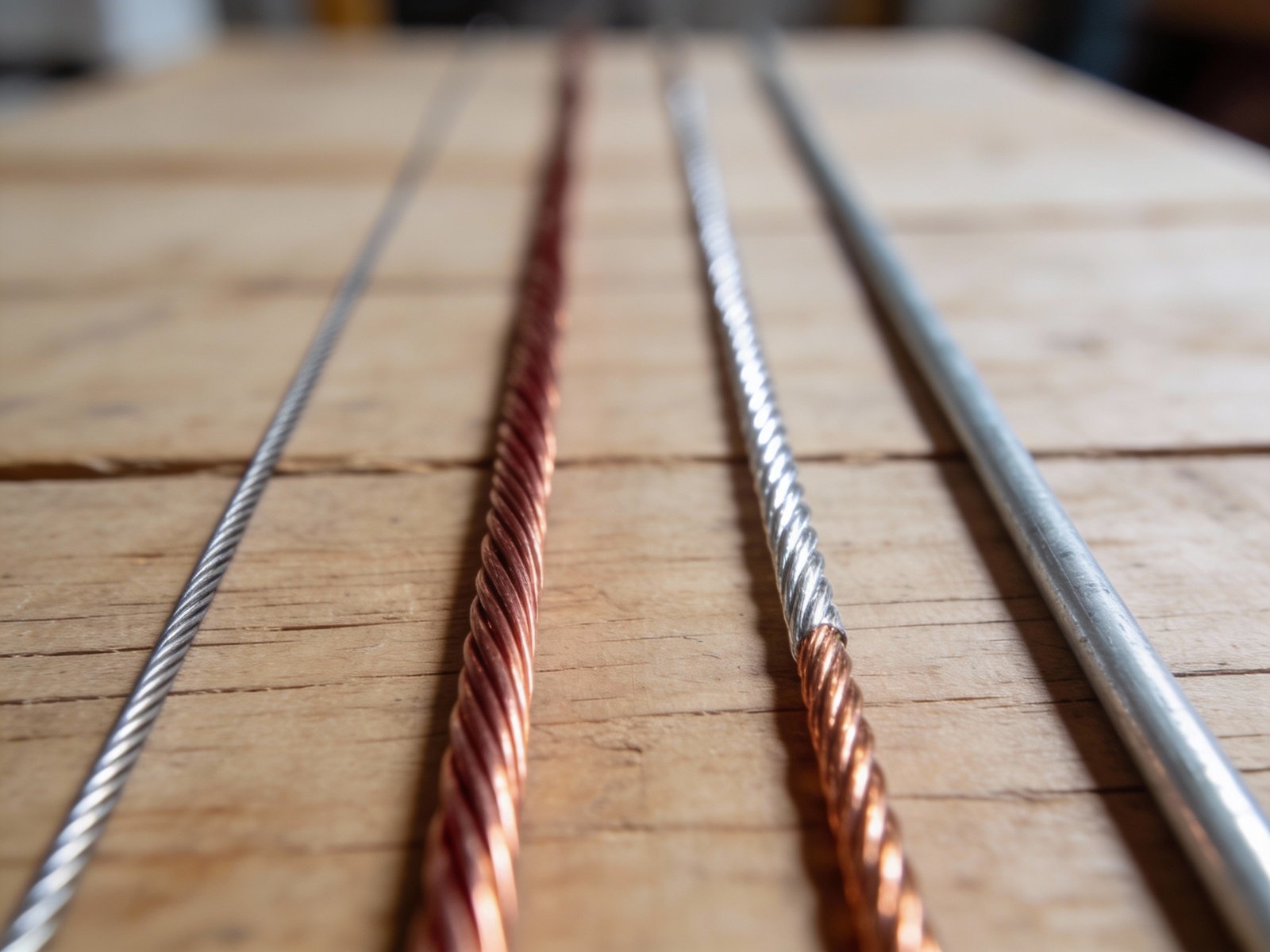 Comparison of electric fence conductor materials: stainless steel, copper, tinned copper, and aluminum wires