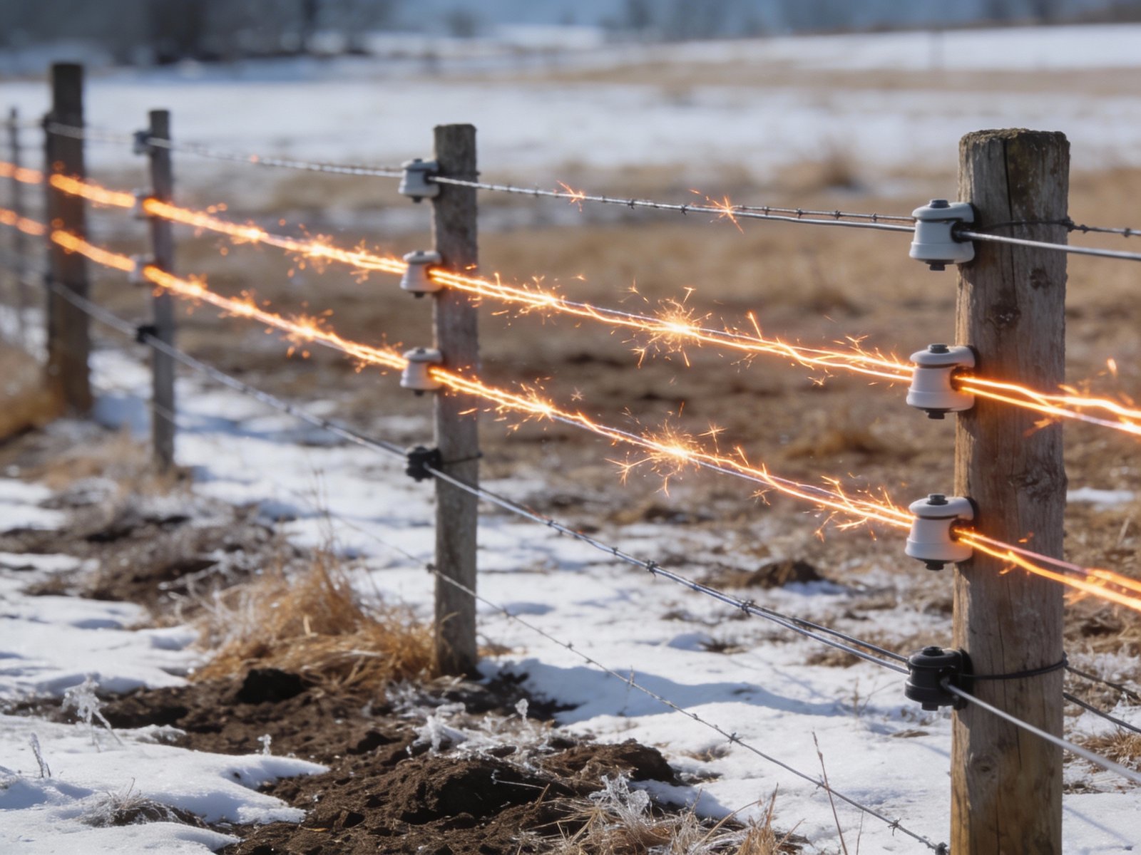 Alternating hot and ground wire configuration for reliable shock delivery in frozen or dry soil