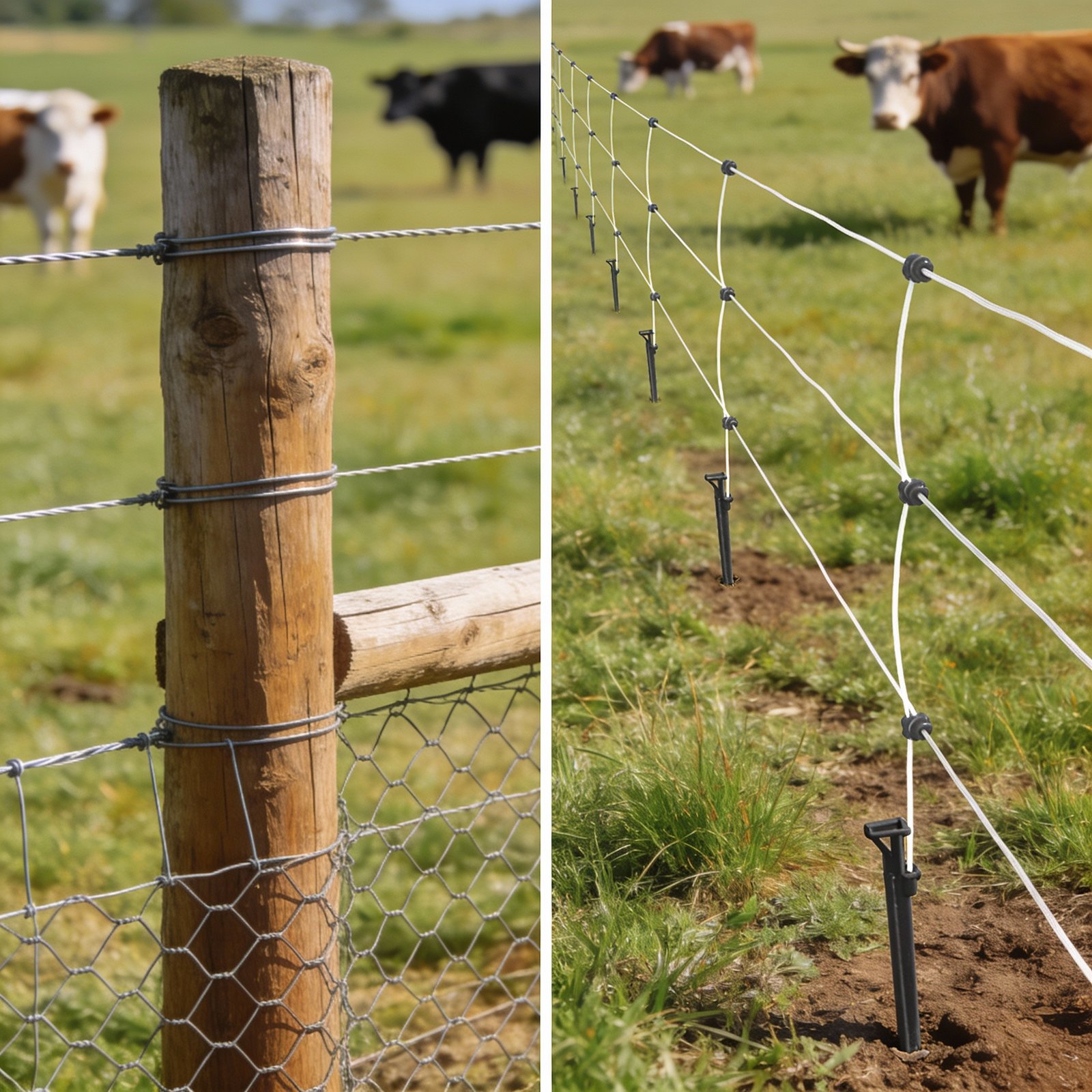 Comparison between permanent cattle fencing and temporary electric fencing systems